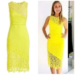 Alice + Olivia Margy Floral Guipure Lace Midi Dress Size 6